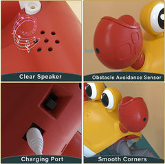 Yeaye Crawling Crab Toy obstacle avoidance sensor motivates crawling and tracking as it moves.