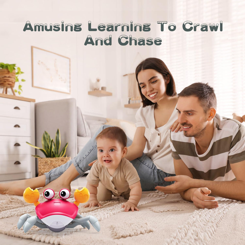 Yeaye Crawling Crab toy uses obstacle sensor to encourage crawling.