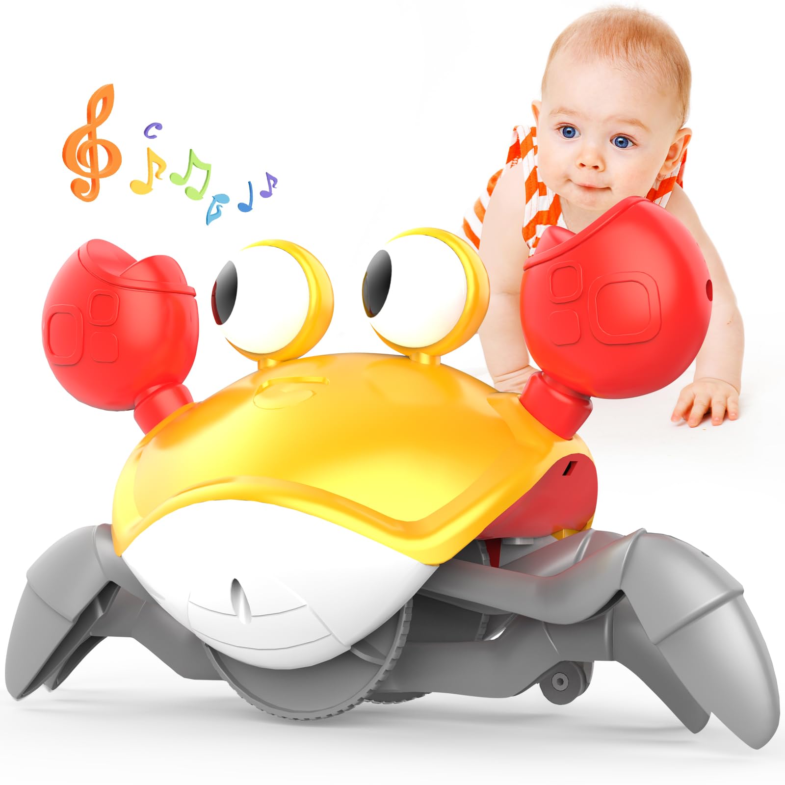 Yeaye Crawling Crab Toy sideways walk encourages baby movement and interaction.