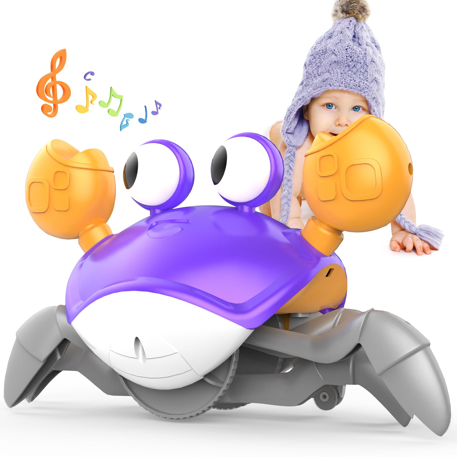 Yeaye Crawling Crab toy during tummy time promotes joyful motor exploration.