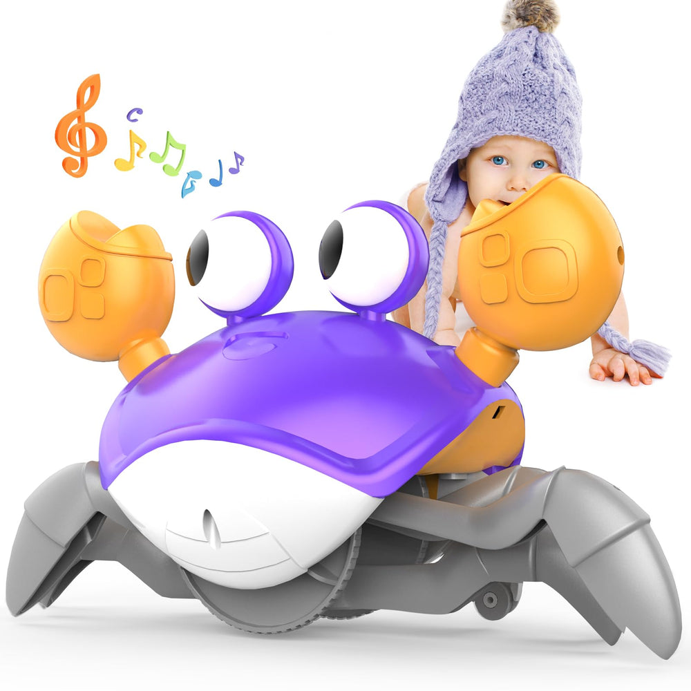 Yeaye Crawling Crab toy during tummy time promotes joyful motor exploration.