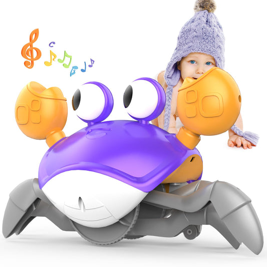 Yeaye Crawling Crab toy during tummy time promotes joyful motor exploration.