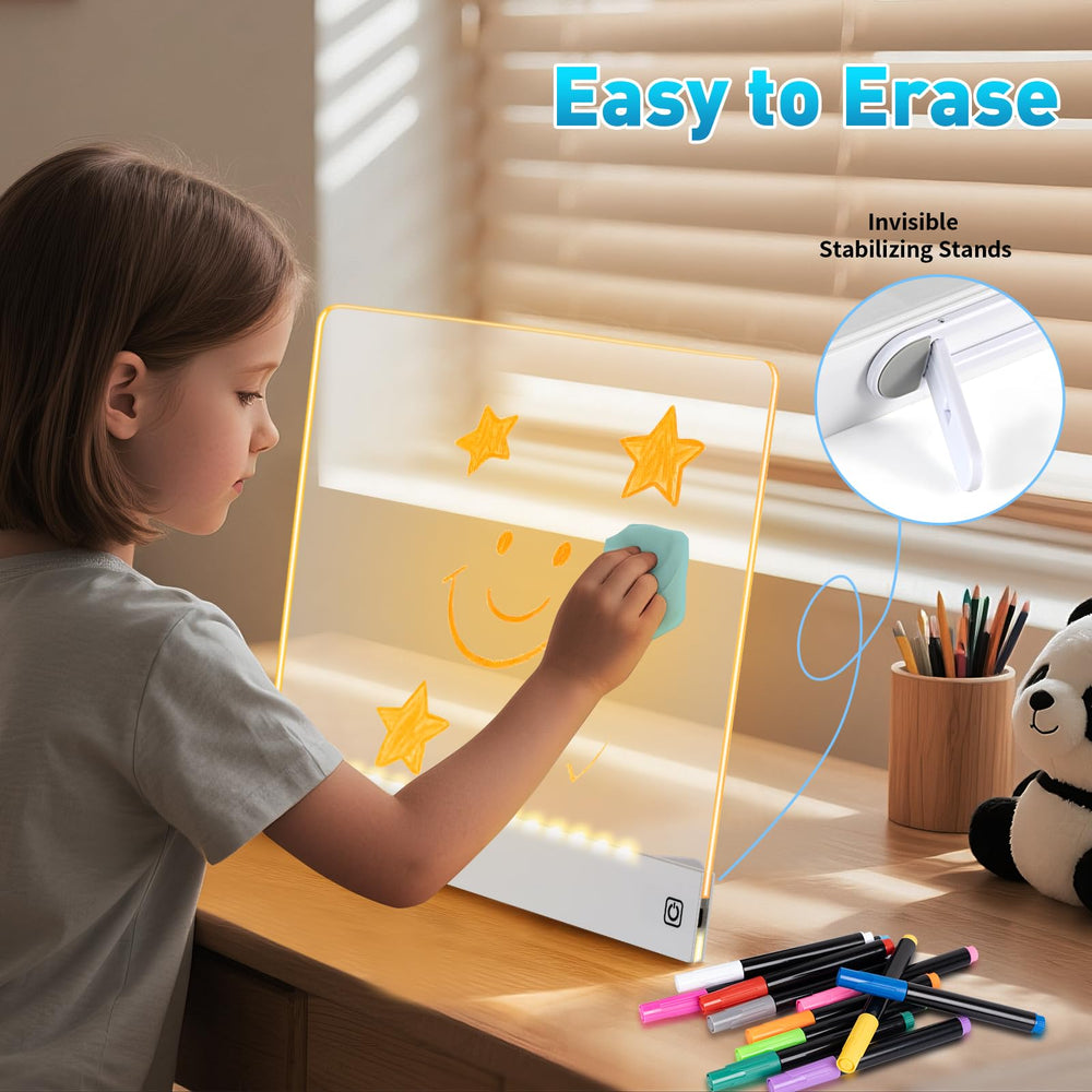 Yecuip Lumi Board includes a cleaning cloth for quick resets.