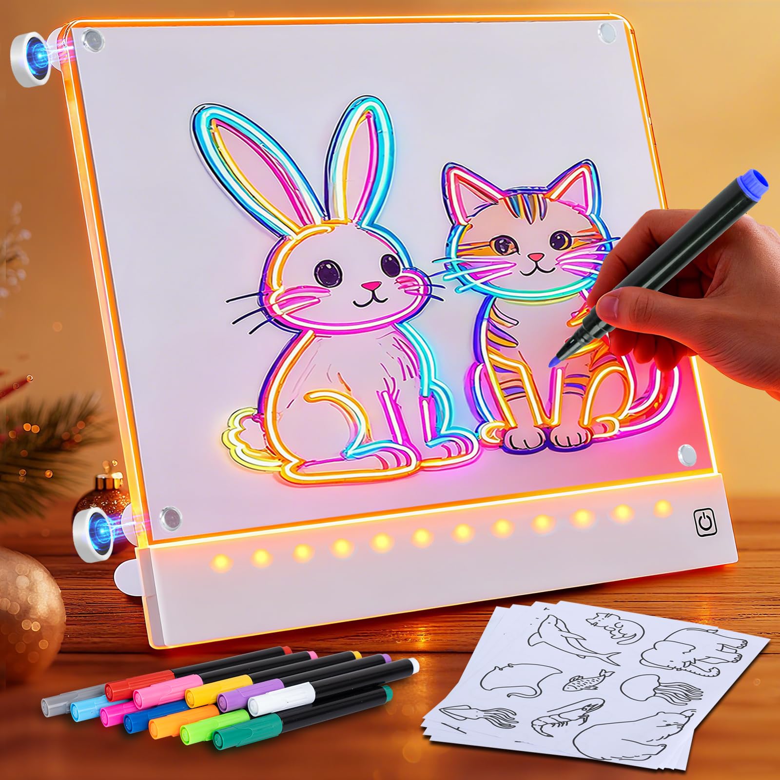 Yecuip Lumi Board magnetic tracing setup keeps pages secure for precise drawing.