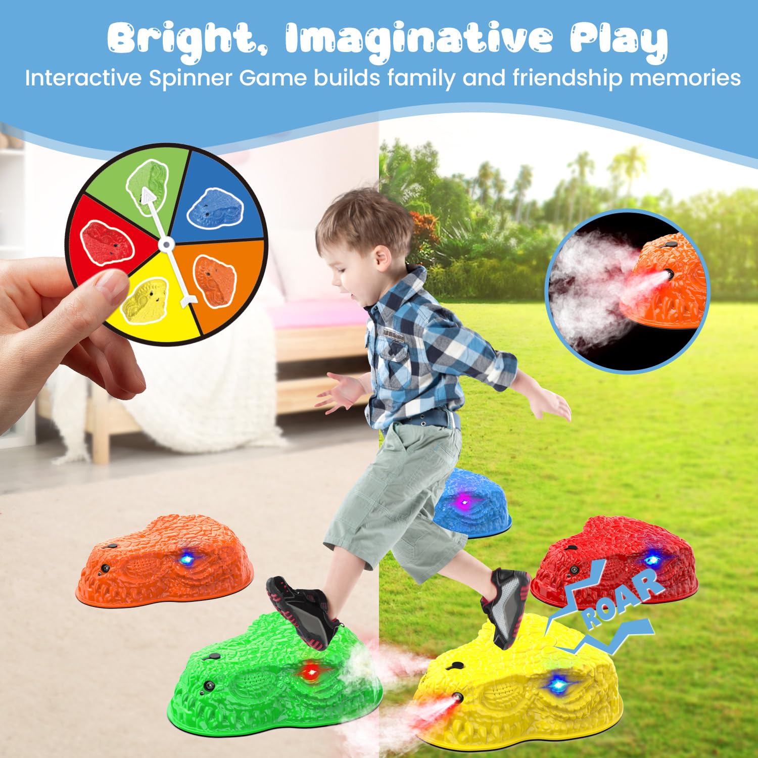 YEE BY ONE stackable dinosaur stones for easy storage after adventures.