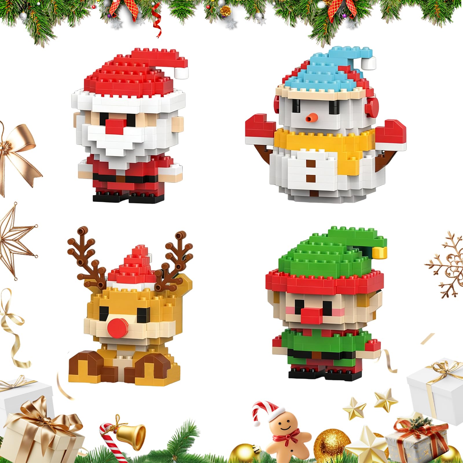 Yee hfafa Santa design building blocks set close-up for imaginative holiday play