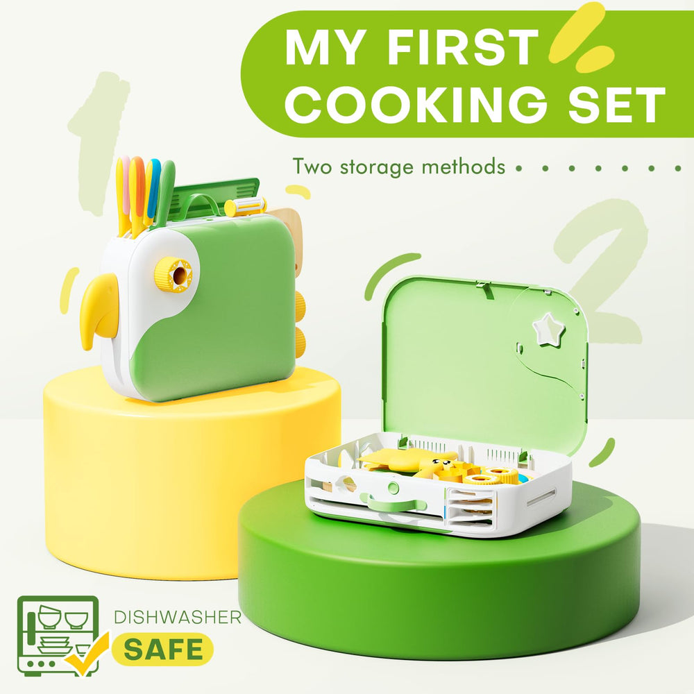 Yeeammk kids kitchen tools with four plastic knives for safe pretend cooking.