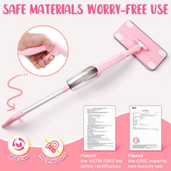 Yeeammk pink mini spray mop spray action encourages imaginative cleaning play.
