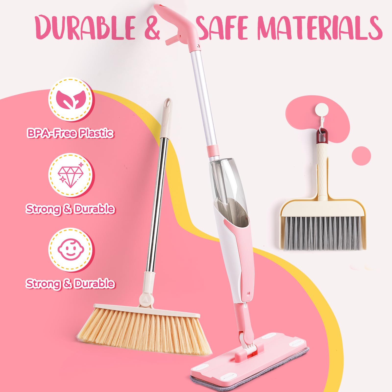 Yeeammk safe durable pink plastic design suitable for energetic pretend play.