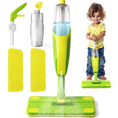 Yeeammk toddler spray mop in action for indoor pretend play and skill building.