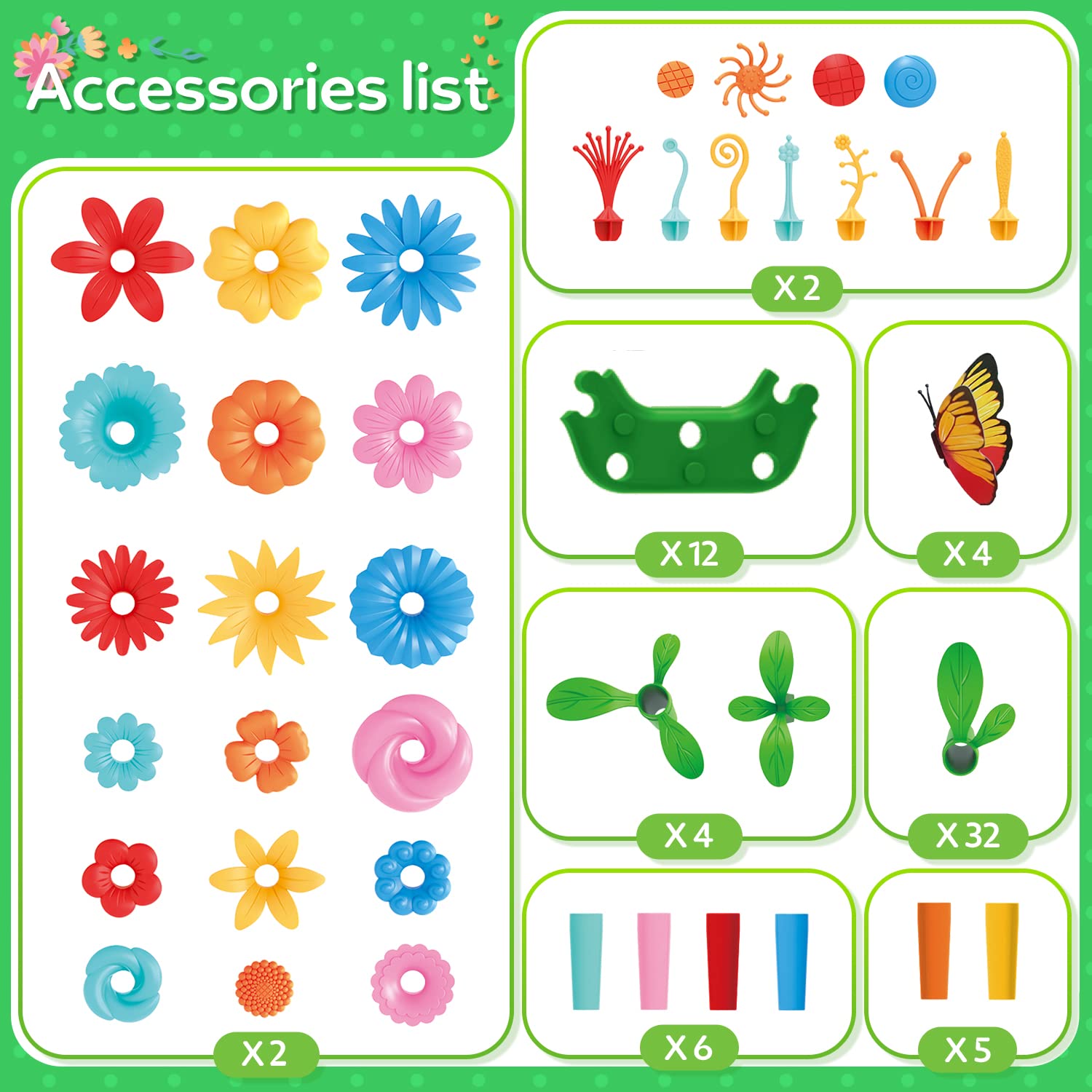 YEEBAY Colorful flowers and butterflies spark sensory play and fine motor development.