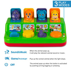YEEBAY pop-up animals toy sound mode emits animal noises for immersive play.
