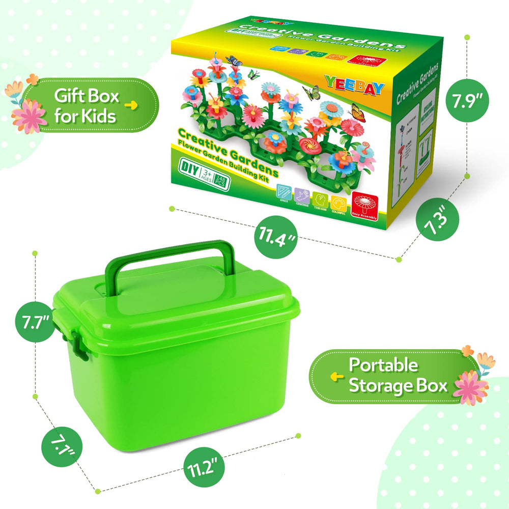 YEEBAY Portable green storage box keeps pieces organized for mess-free cleanup.