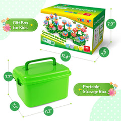 YEEBAY Portable green storage box keeps pieces organized for mess-free cleanup.