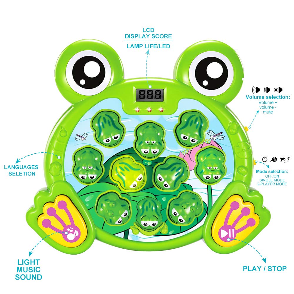 Yeebay Whack A Frog's soft hammers protect little hands during safe play.