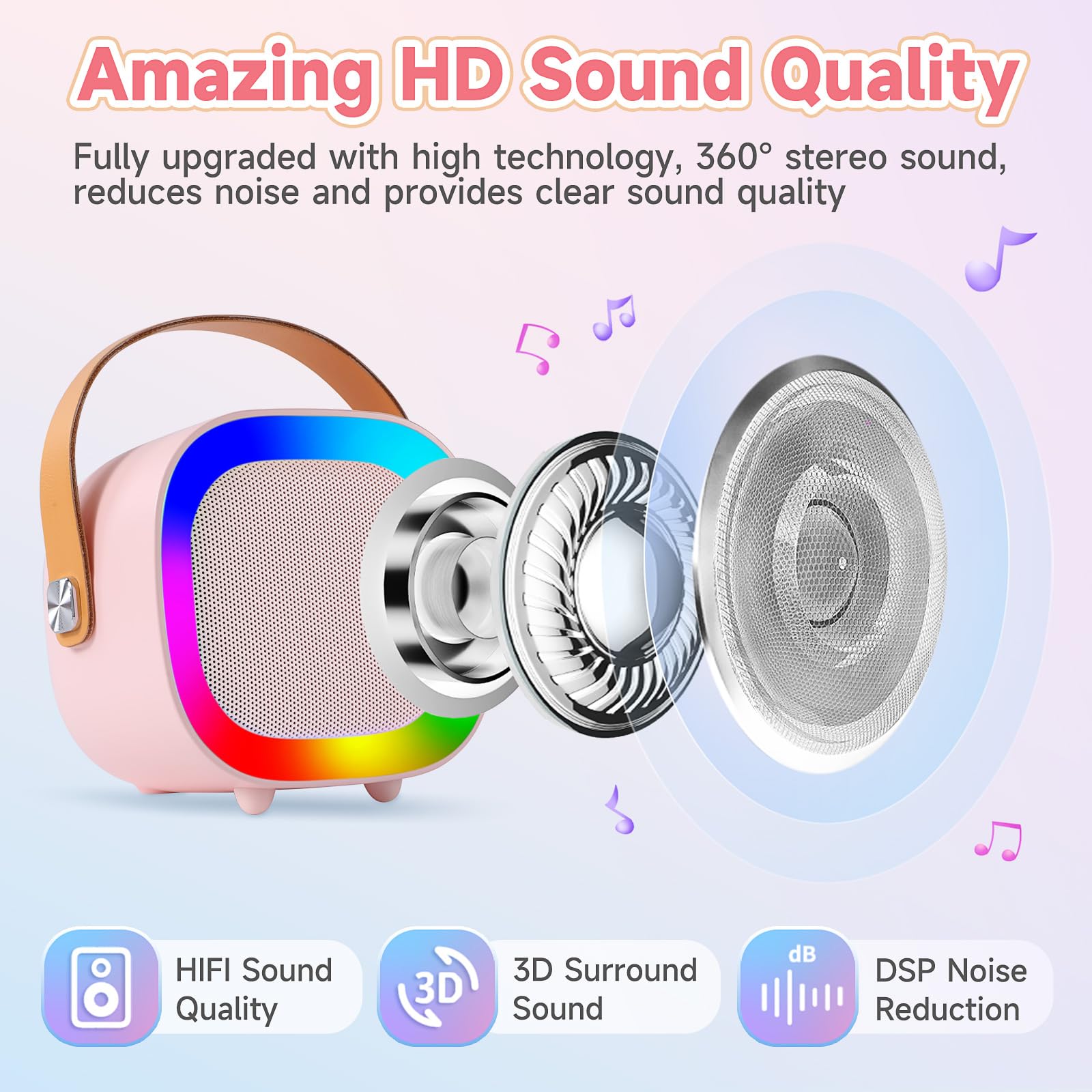 YEEHAO karaoke crystal-clear sound enhances family sing-alongs