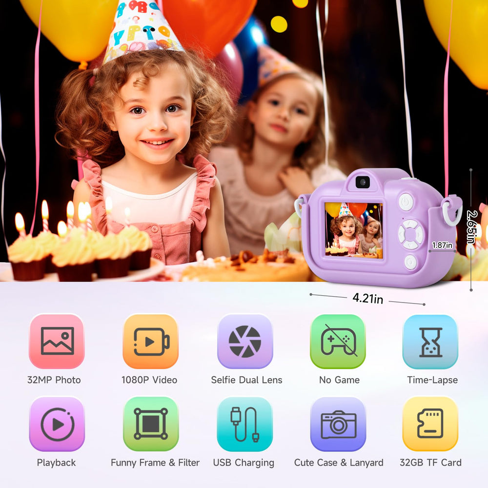YEEHAO kids camera 1080p video mode records clear on the go clips
