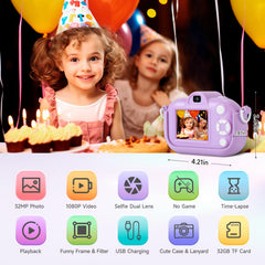 YEEHAO kids camera 1080p video mode records clear on the go clips