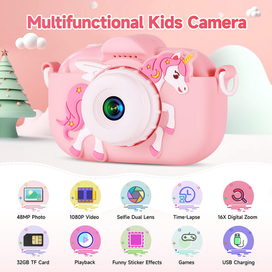 YEEHAO kids camera with 48MP back lens for clear memories.