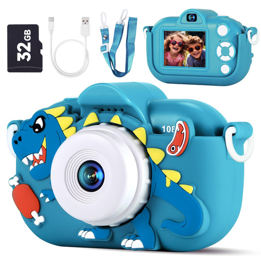 YEEHAO kids camera front view with protective cover for durable, kid-friendly photography