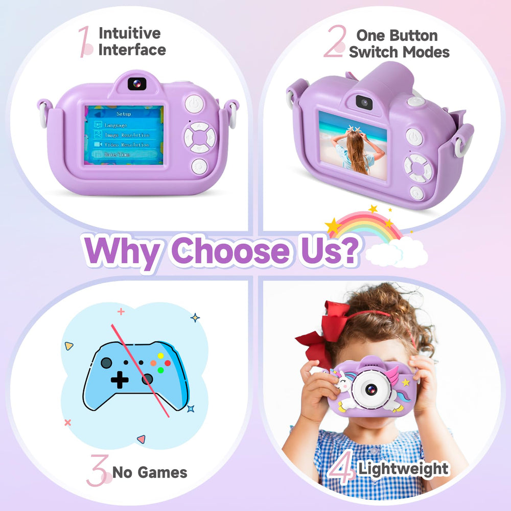 YEEHAO kids camera rear dual lens enhances detail in kids outdoor memories
