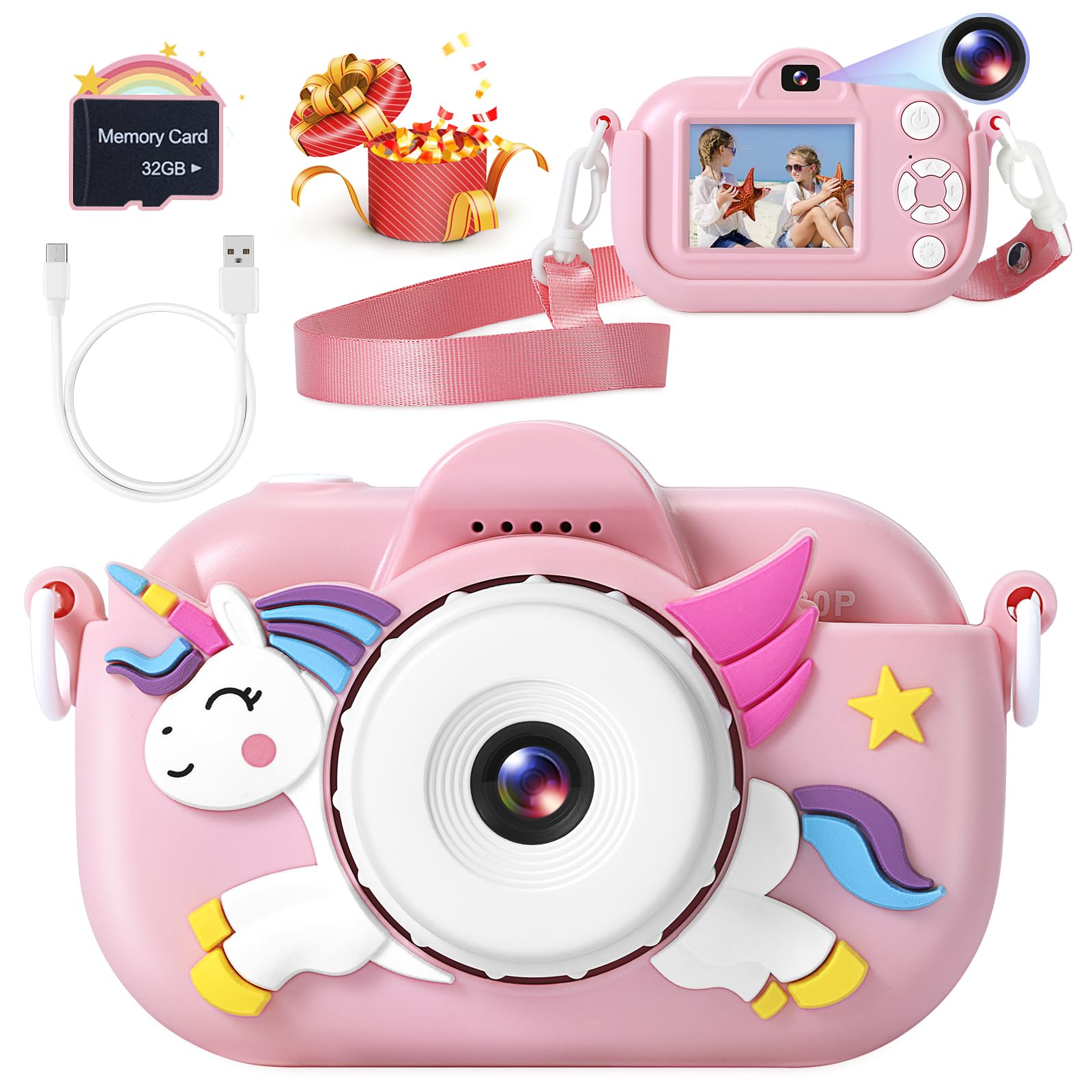 YEEHAO 32MP kids camera front view ideal for bright selfies and outdoor photos