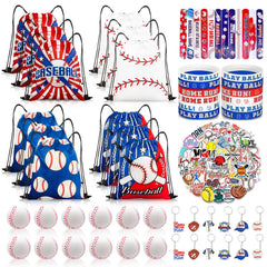 Yeepestmi baseball drawstring bags with four designs for party favors and reuse