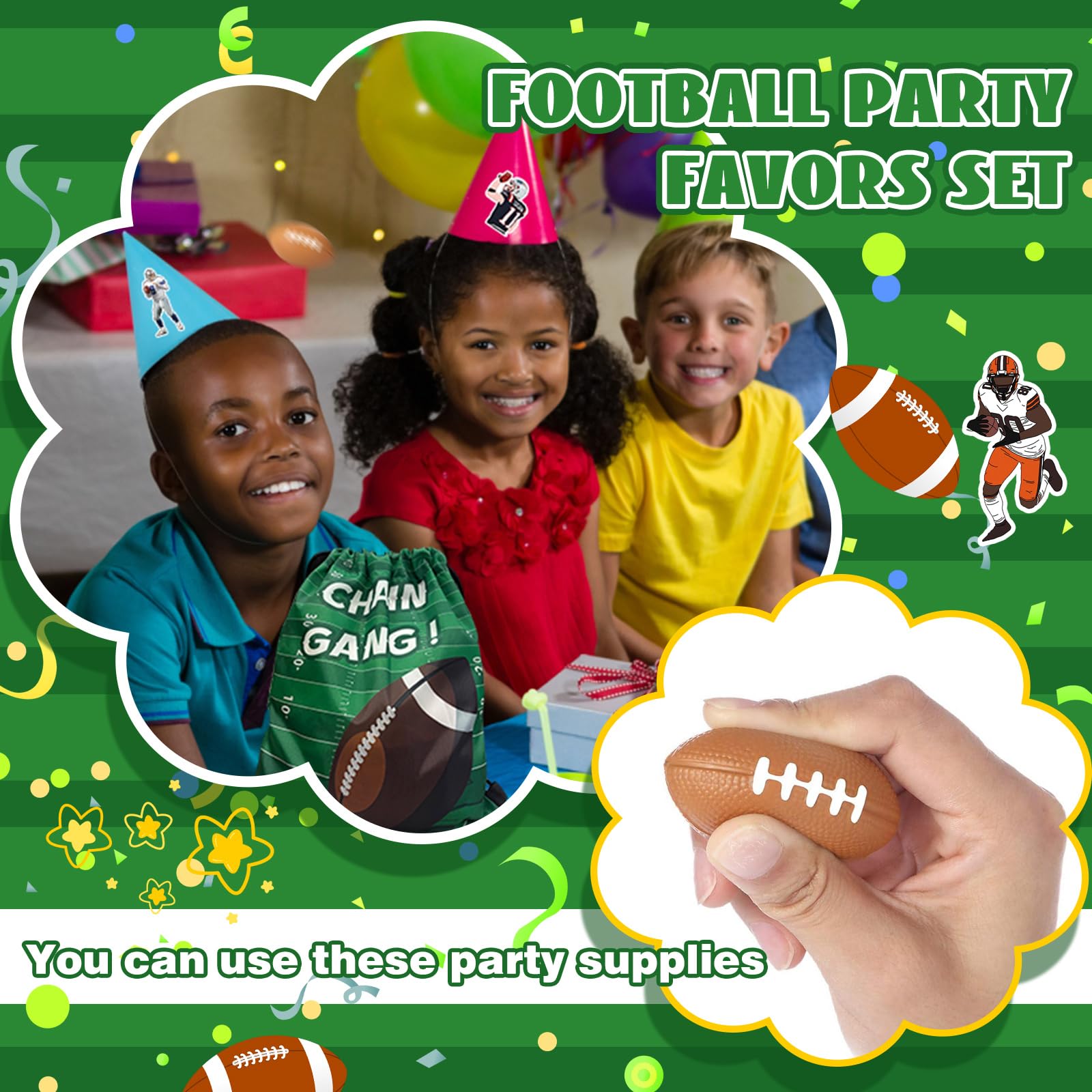 Yeepestmi football stickers for decorating and activities