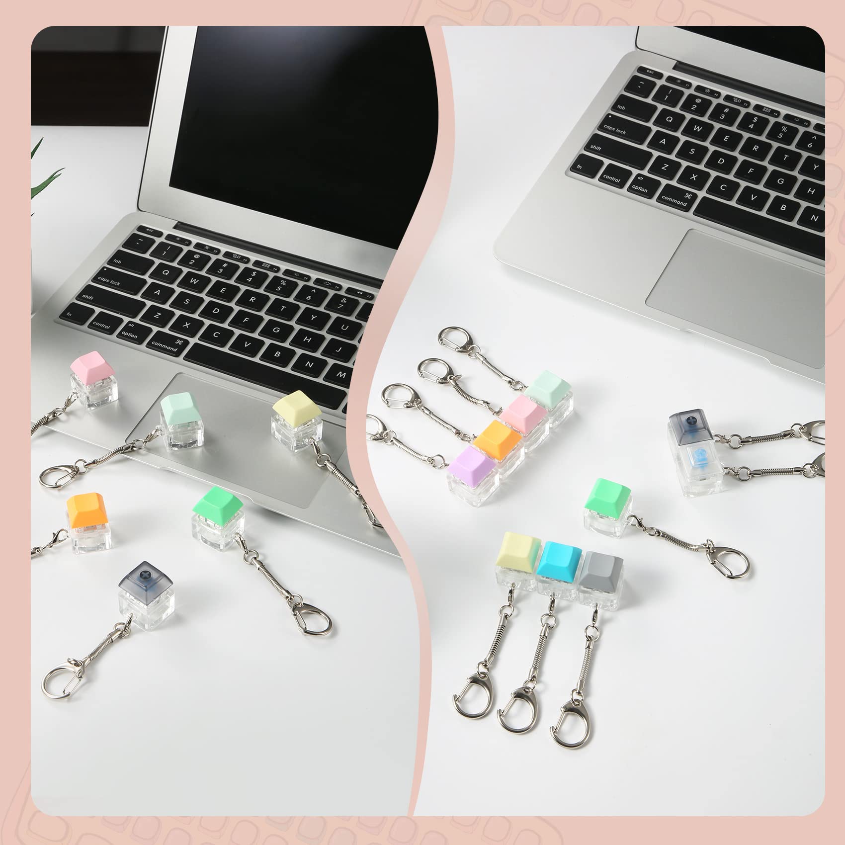 Yeetec fidget keyboard keychain compact size fits pockets and bags