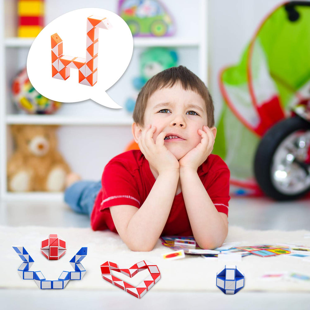 Yeetec 30 Pack 24-Block Magic Speed Snake Cubes — Mini Puzzle Toys for ...