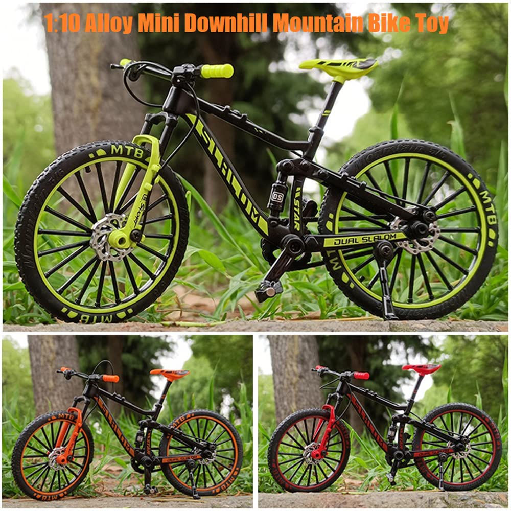 YEIBOBO alloy mini downhill bike toy handlebar turn close-up.
