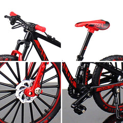 YEIBOBO alloy mini downhill bike toy black-green handlebar turn for realistic pretend riding.