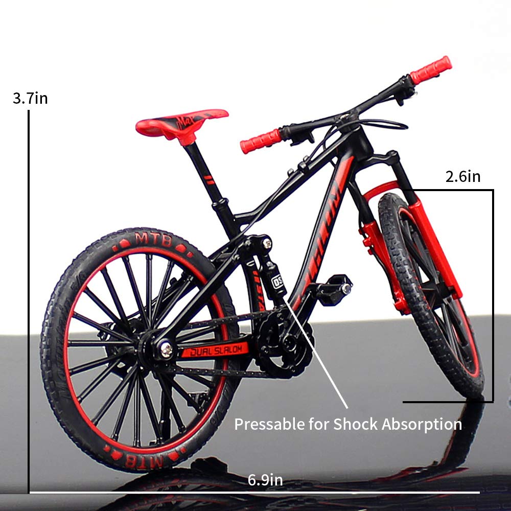 YEIBOBO alloy mini downhill bike toy black-orange desk display to enhance workspace decor.