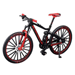 YEIBOBO alloy mini downhill bike toy in black-red side view for display and pretend play.