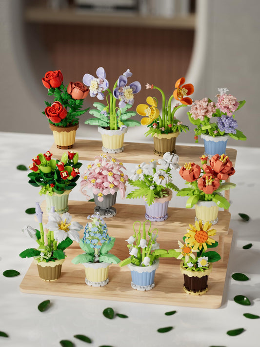 YEIBOBO Flowers Building Set complete bloom display enhances living room decor