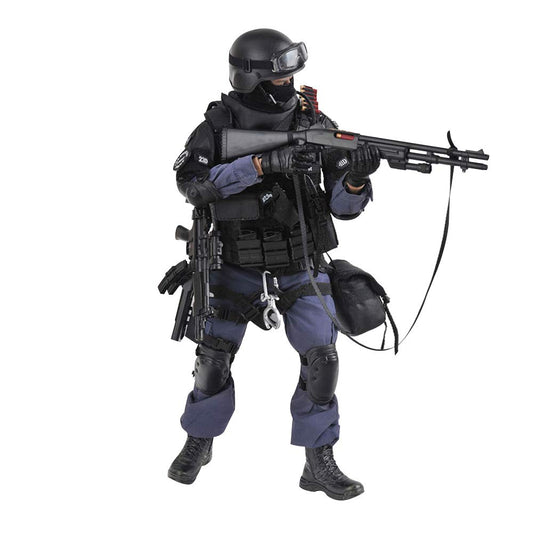 YEIBOBO 12-inch SWAT figure standing for display and play.
