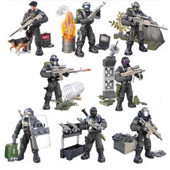 YEIBOBO Special Forces figure stand for easy display and play.
