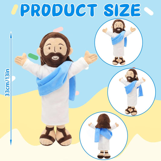 Yelakey 13-inch Jesus plush side view, soft texture for daily hugs.