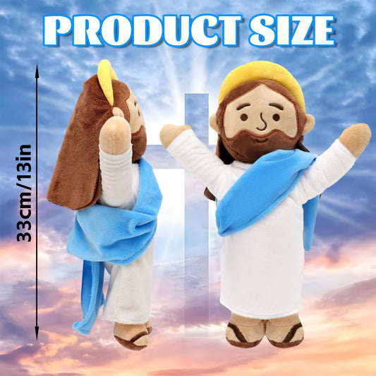 Yelakey Jesus plush with blue shawl, gentle prayer companion