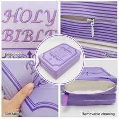 Yelakey Bible Pillow Book purple dimensions 13 by 9 inches for cozy hugs