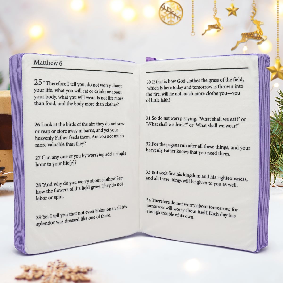 Yelakey Bible Pillow Book purple with embroidery details for decorative charm