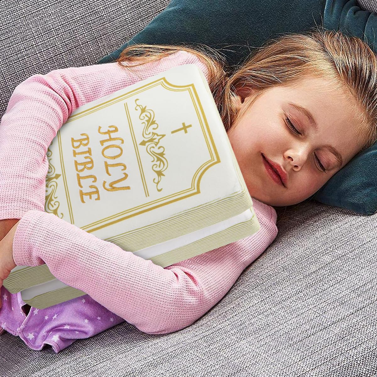Yelakey Bible Pillow Plush sized 13x9 inches for hugging and decor
