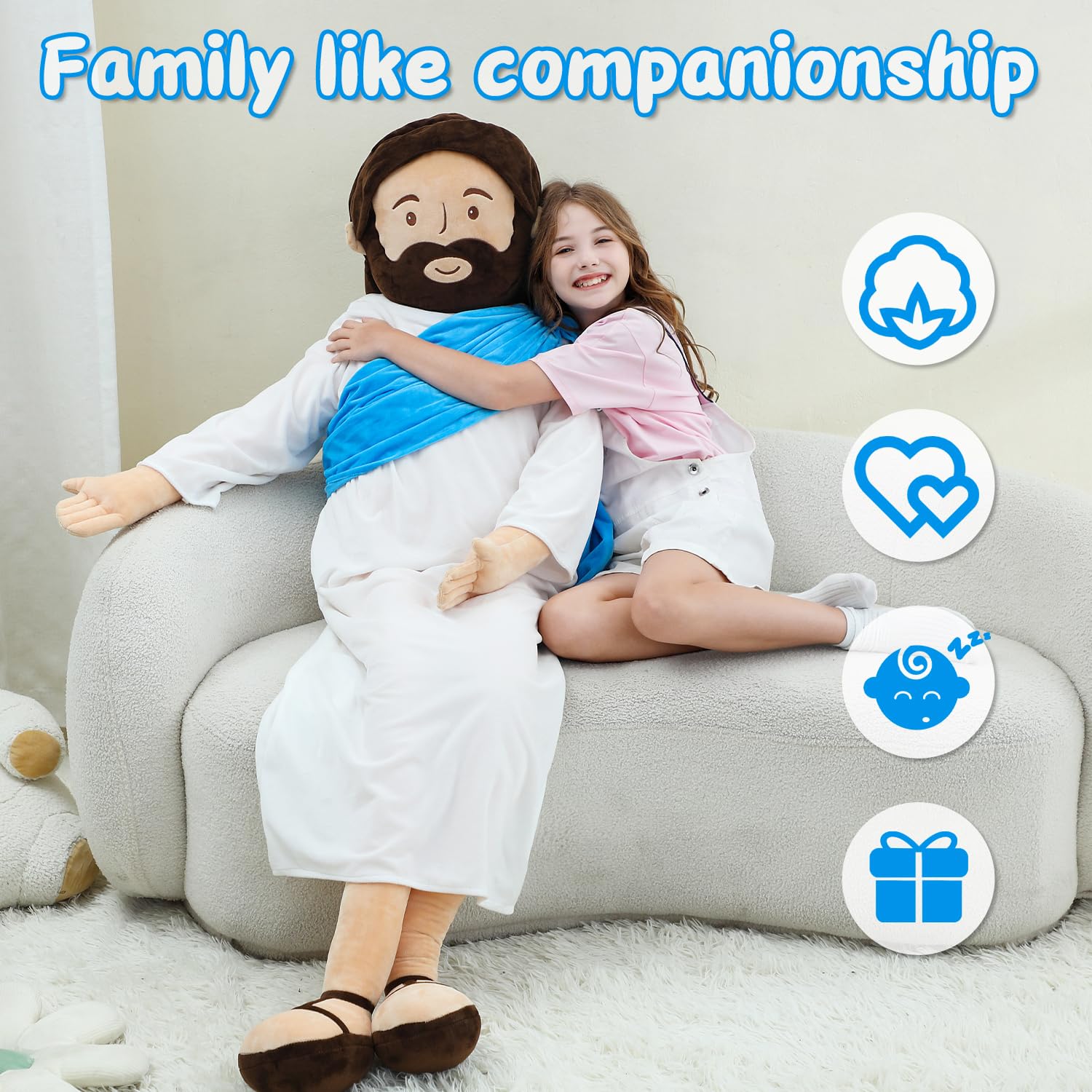 Yelakey giant Jesus plush vacuum packaging for clean delivery