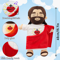Close-up of Yelakey Heart of Jesus plush showing soft fabric and warm expression.