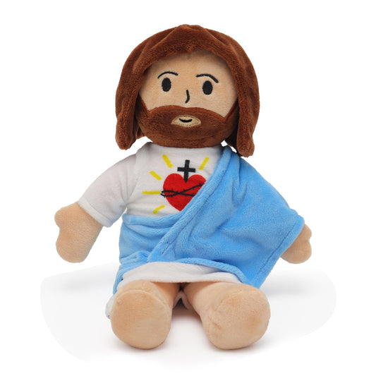Yelakey heart of Jesus plush closeup showing premium fabric and softness