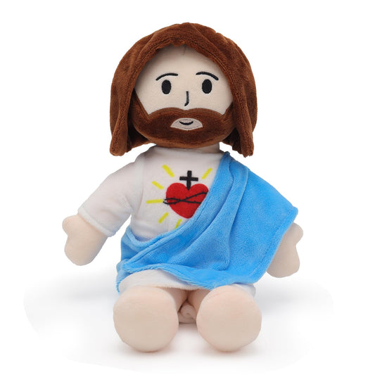 Yelakey heart-of-jesus plushie, cuddly guardian doll for kids.