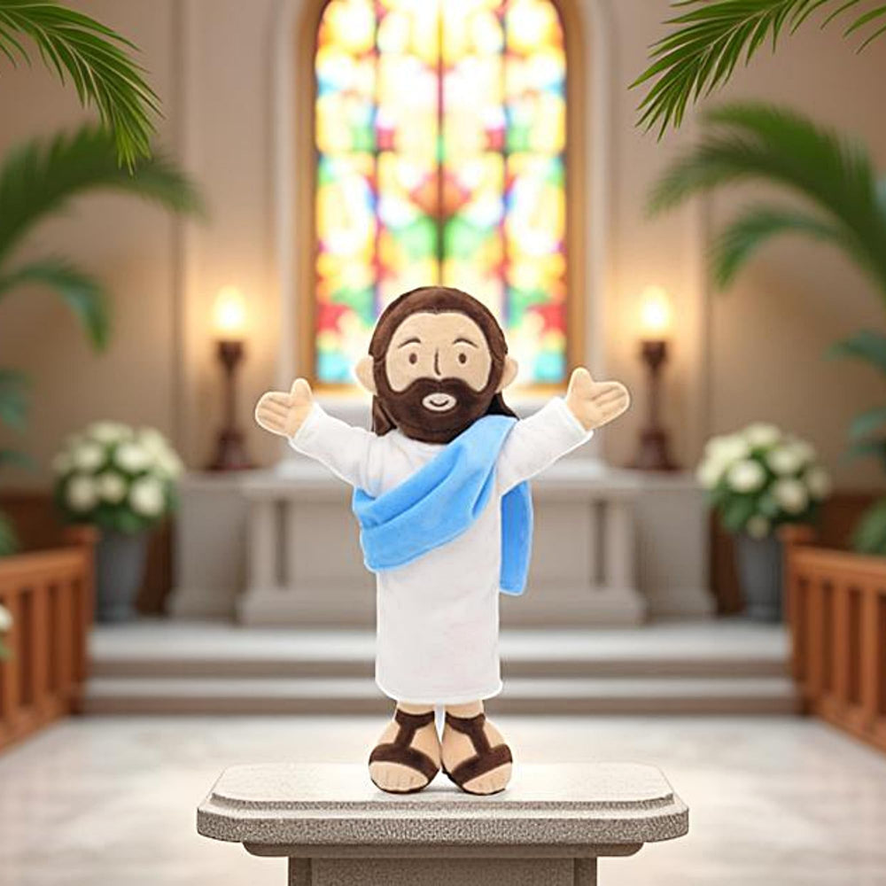 Yelakey Jesus plush is machine washable, easy-care fabric stays soft.