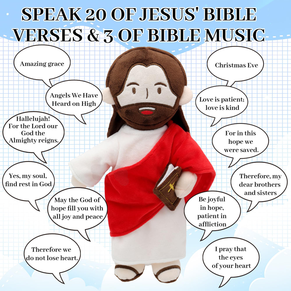 Yelakey Jesus Plush being hugged during prayer time for reassurance.