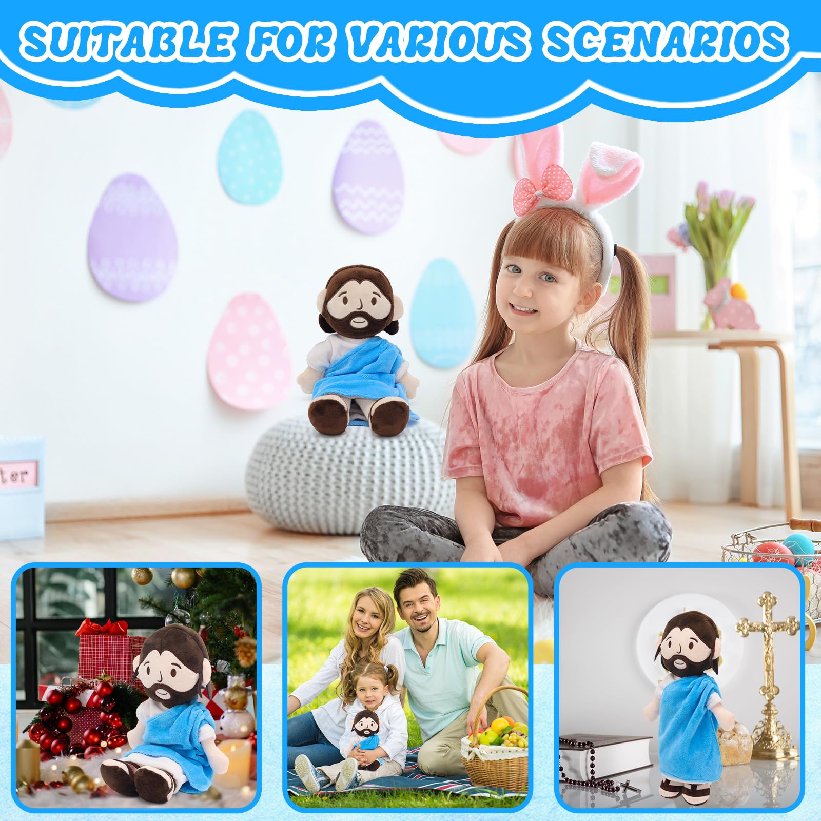 Yelakey Jesus plush doll is surface washable for easy cleaning