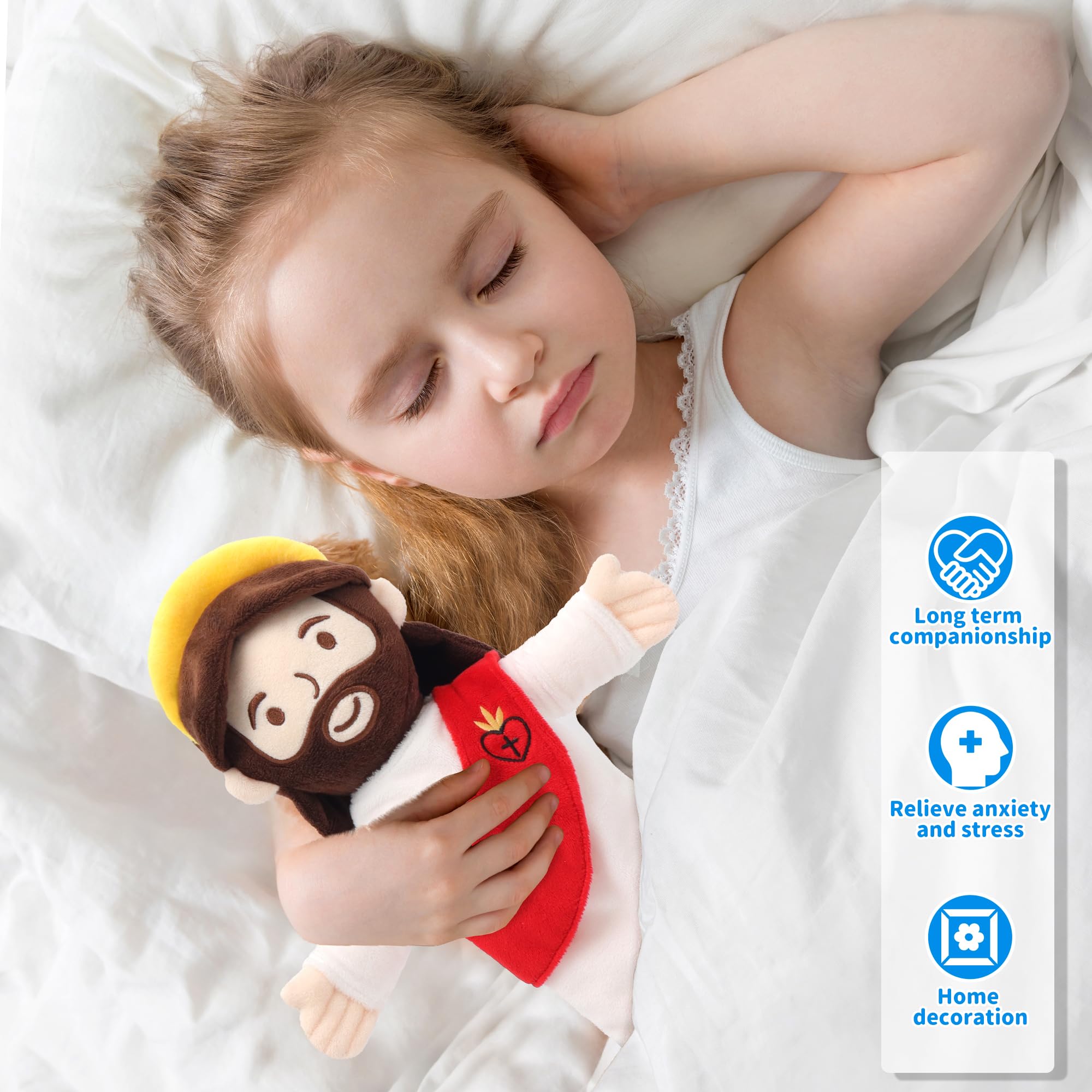 Yelakey Jesus plush doll in a hugging pose, ideal for hugs and imaginative play.